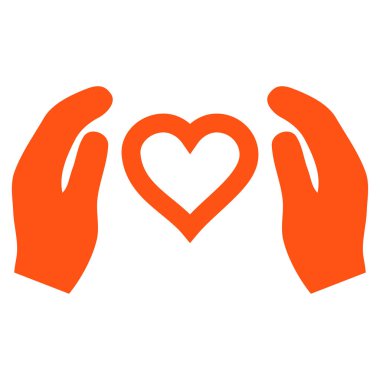 Aşk bakım el vektör simgesi