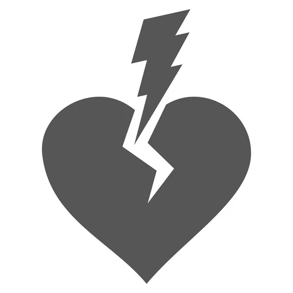 Liebe Herz Crash Vektor Symbol — Stockvektor