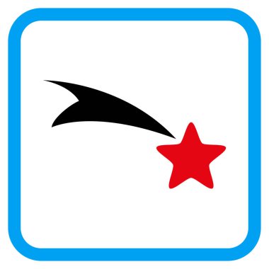 Düşen yıldız vektör simgesi bir çerçeve içinde