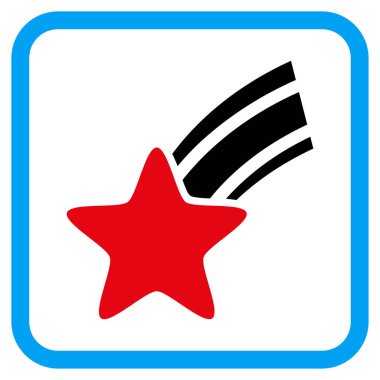 Düşen yıldız vektör simgesi bir çerçeve içinde