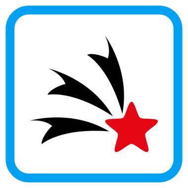 Düşen yıldız vektör simgesi bir çerçeve içinde