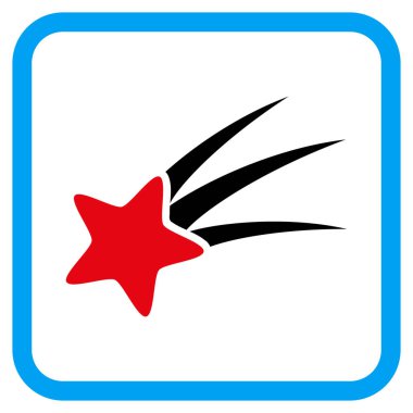 Düşen yıldız vektör simgesi bir çerçeve içinde