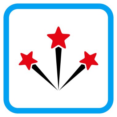 Festival Fireworks vektör simgesi bir çerçeve içinde