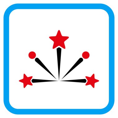 Havai fişek patlama vektör simgesi bir çerçeve içinde