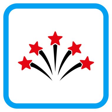 Havai fişek patlama vektör simgesi bir çerçeve içinde