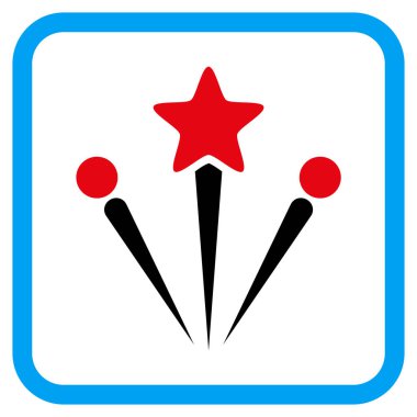 Selam Fireworks vektör simgesi bir çerçeve içinde