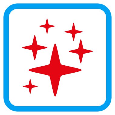 Işıltı yıldız vektör simgesi bir çerçeve içinde