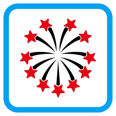 Küresel Fireworks vektör simgesi bir çerçeve içinde
