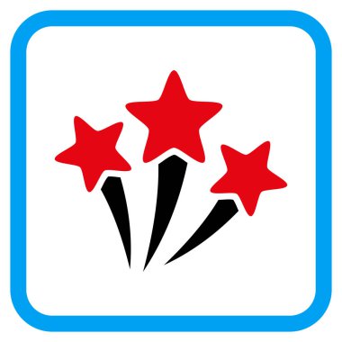 Yıldız Fireworks vektör simgesi bir çerçeve içinde