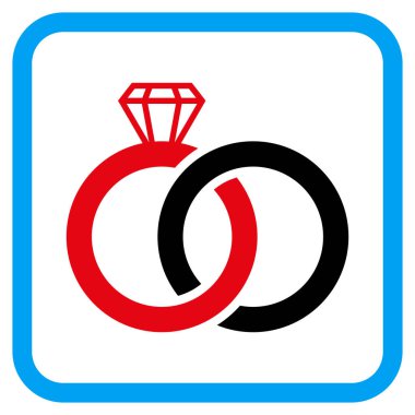 Alyans vektör simgesi bir çerçeve içinde