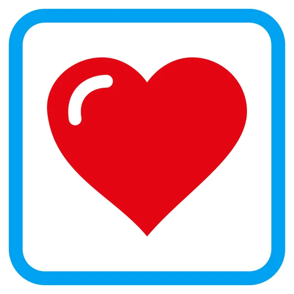 Icône de vecteur de coeur d'amour dans un cadre — Image vectorielle