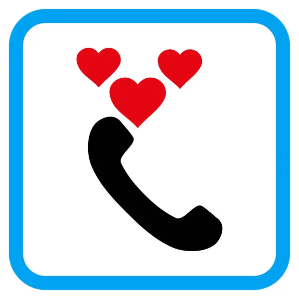 Αγάπη τηλεφώνημα εικονίδιο του φορέα σε ένα πλαίσιο — Διανυσματικό Αρχείο