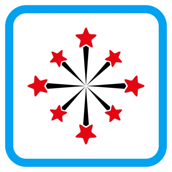 Star Burst fyrverkerier vektor ikonen i en ram — Stock vektor