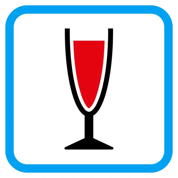 Icono de copa de vino en un marco — Vector de stock