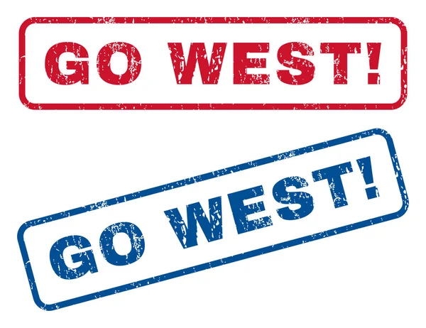 Go West Exclamation Timbres en caoutchouc — Image vectorielle