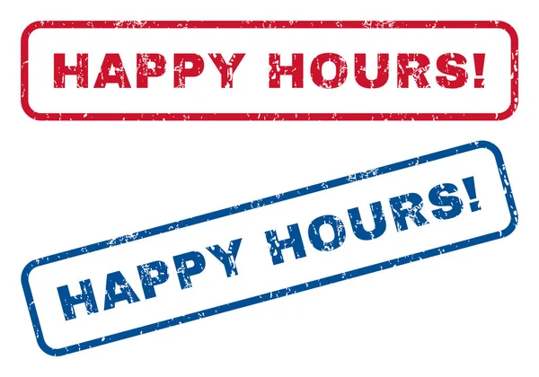 Happy Hours Exclamação Selos de borracha — Vetor de Stock