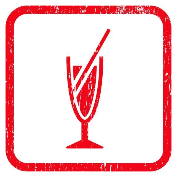 Icono de cóctel Marca de agua de goma — Vector de stock