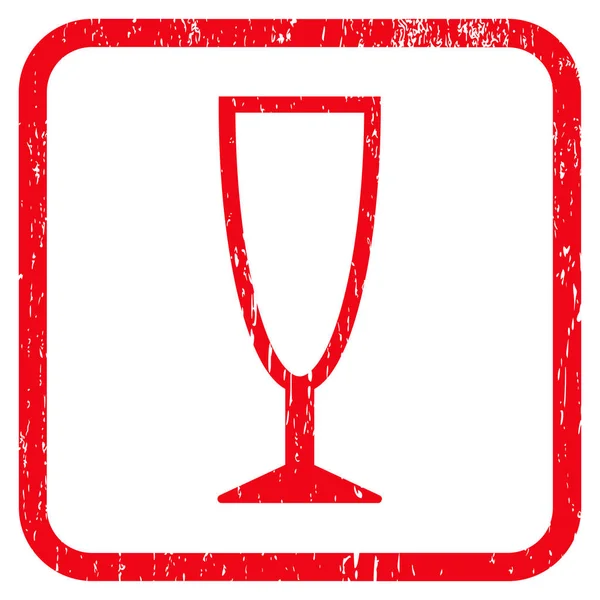 Vaso de vino vacío Icono de goma Marca de agua — Vector de stock