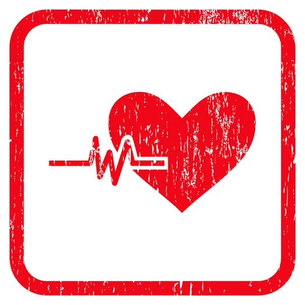 Pulso del corazón icono de goma marca de agua — Vector de stock