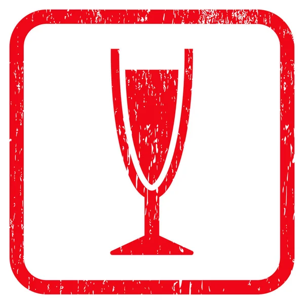Icono de copa de vino Marca de agua de goma — Vector de stock