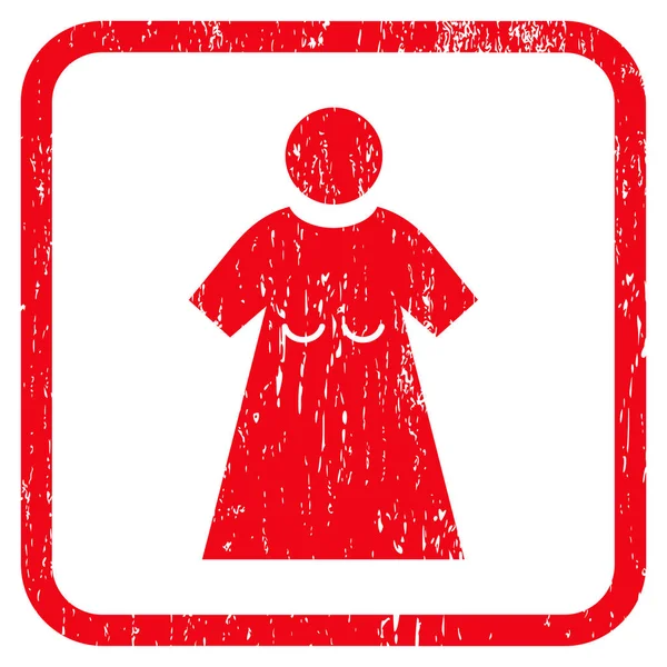 Mulher figura ícone de borracha marca d 'água — Vetor de Stock
