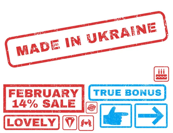 Made In Ukraine Timbro di gomma con bonus — Vettoriale Stock