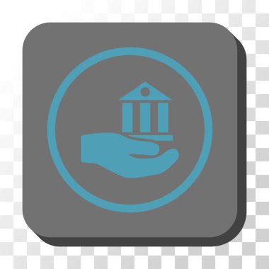 Banka hizmet yuvarlak kare vektör düğmesi