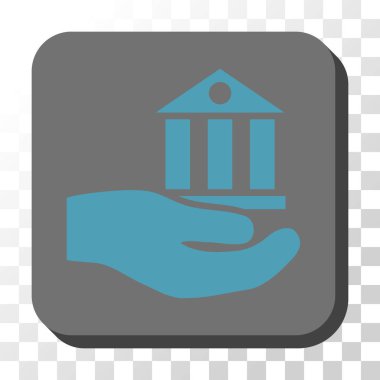 Banka hizmet yuvarlak kare vektör düğmesi