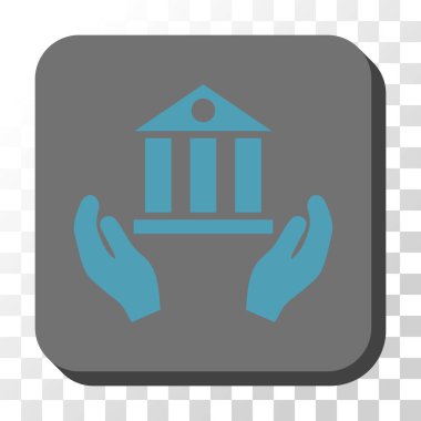 Banka hizmet yuvarlak kare vektör düğmesi