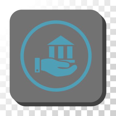 Banka hizmet yuvarlak kare vektör düğmesi