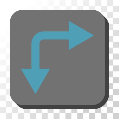 Bifurkasyon ok yuvarlatılmış kare vektör düğmesini basılı