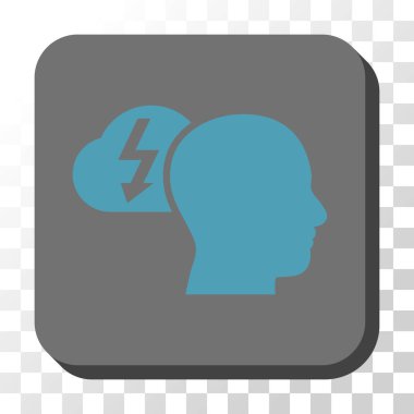 Beyin fırtınası yuvarlatılmış kare vektör düğmesi