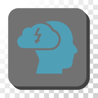 Beyin fırtınası yuvarlatılmış kare vektör düğmesi