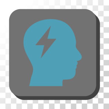 Beyin fırtınası yuvarlatılmış kare vektör düğmesi