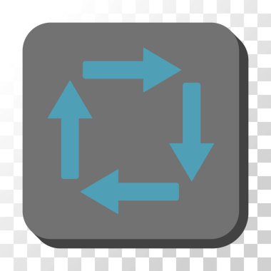 Dolaşım okları yuvarlak kare vektör düğmesi