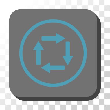 Dolaşım okları yuvarlak kare vektör düğmesi