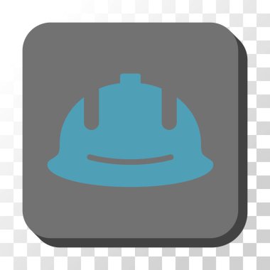 Kare vektör düğme inşaat kask yuvarlak