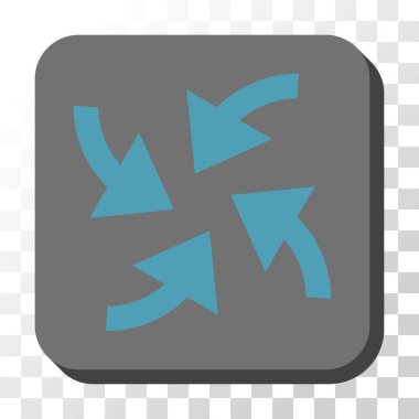 Siklon okları yuvarlak kare vektör düğmesi