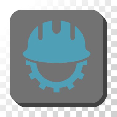 Geliştirme Hardhat yuvarlak kare vektör düğmesi