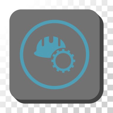 Geliştirme Hardhat yuvarlak kare vektör düğmesi