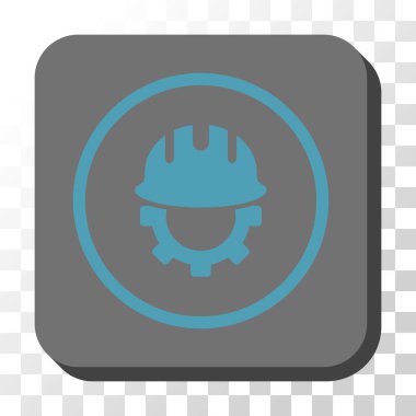 Geliştirme Hardhat yuvarlak kare vektör düğmesi