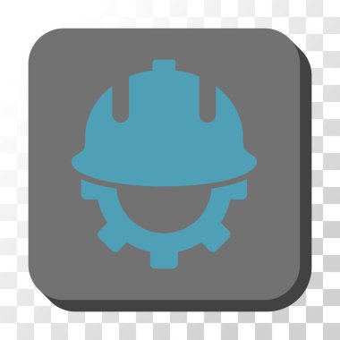Geliştirme kask yuvarlak kare vektör düğmesi