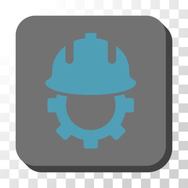 Geliştirme kask yuvarlak kare vektör düğmesi