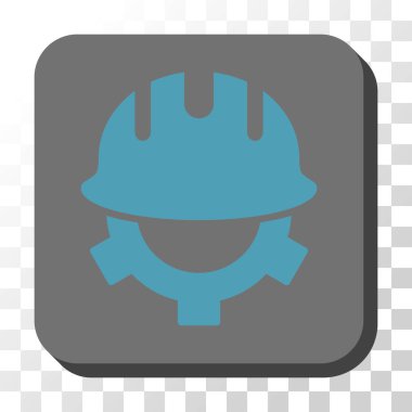 Geliştirme kask yuvarlak kare vektör düğmesi