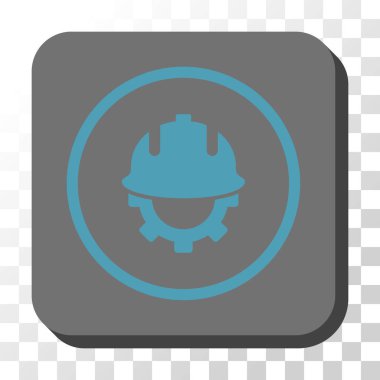 Geliştirme kask yuvarlak kare vektör düğmesi