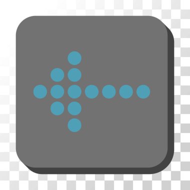 Noktalı ok sol düğme kare vektör yuvarlak