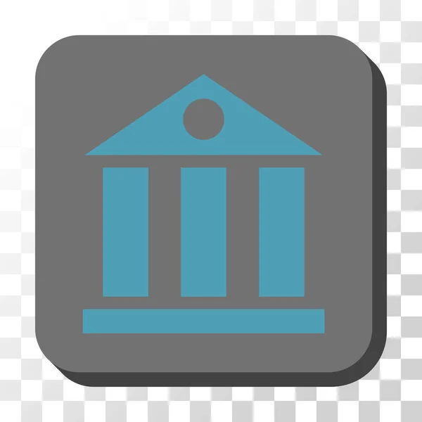 Banco edifício arredondado botão vetor quadrado — Vetor de Stock