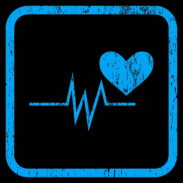 Καρδιά παλμό σήμα εικονίδιο καουτσούκ υδατογράφημα — Διανυσματικό Αρχείο