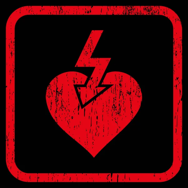 Srdeční šok Strike ikona gumové vodoznak — Stockový vektor