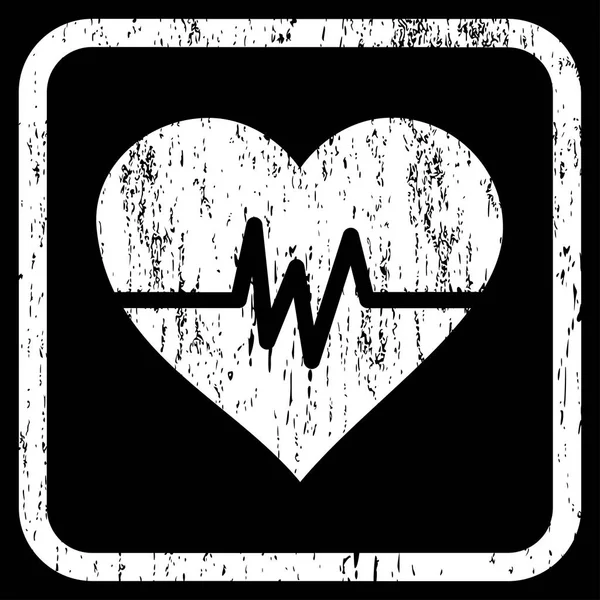 Серце пульс значок гумові водяного знака — стоковий вектор